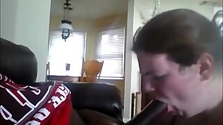 BBW Sucking Black Cock and Licking His Balls