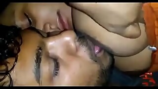 sucking my desi wife breast in night