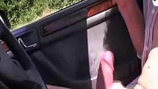 Blonde BJgivers.com gf gives handjob from driver'_s seat.
