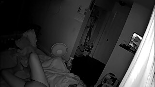 naked couple on bed security camera