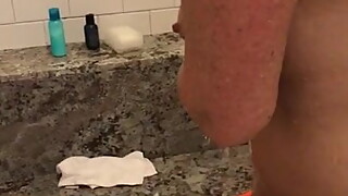 Real wife vacation shower and shave.  Sexy.  Fuller bush